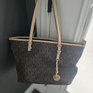 Michael Kors Brown and Tan Signature Tote